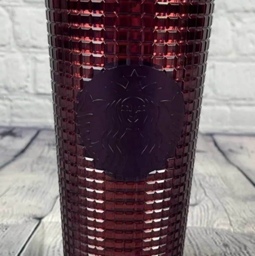 Starbucks 24oz red/maroon studded tumbler